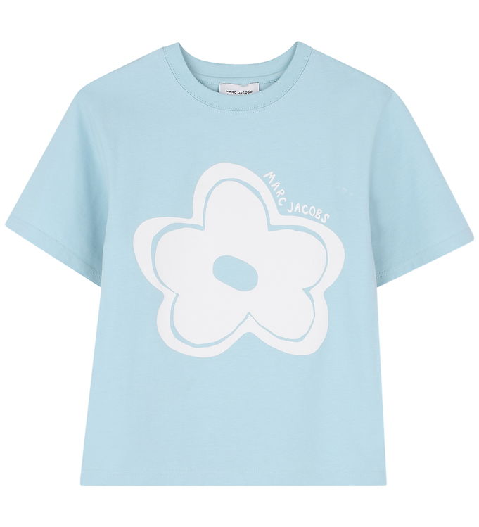 Little Marc Jacobs T-shirt - Pale Blue m. Blomst