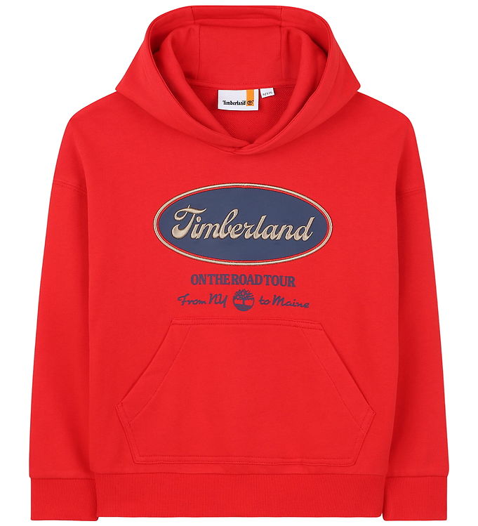 Timberland Hættetrøje - Rød m. Print