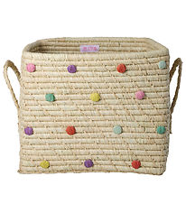 Rice Opbevaringskurv - 30x30 cm - Raffia - Dots In Glory Days Co