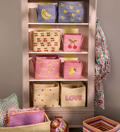 Rice Kurv - 30x30 cm - Raffia - Love