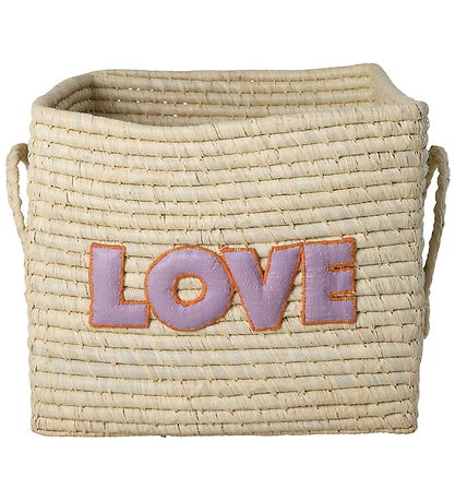 Rice Kurv - 30x30 cm - Raffia - Love