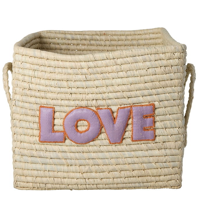 Rice Kurv - 30x30 cm - Raffia - Love