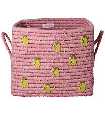 Rice Kurv - 30x30 cm - Raffia - Small Lemons Alle Over Embroider