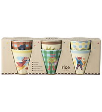 Rice Cups - Melamine - 6 pcs - 160 mL - Hero Print/Green
