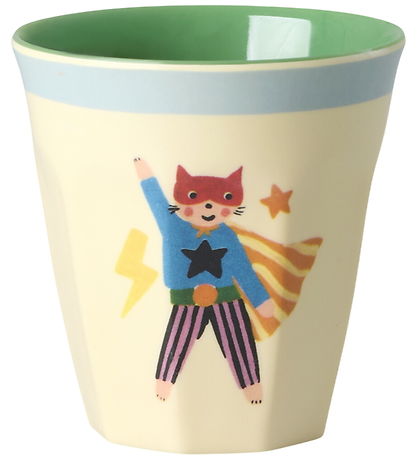 Rice Kopper - Melamin - 6 stk. - 160 ml - Hero Print/Grøn