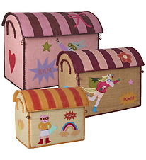 Rice Opbevaringskurve - Raffia - 3 stk. 52/45/37 cm - Hero/Pink