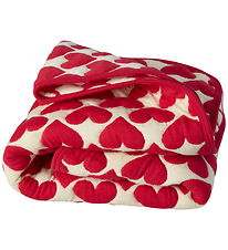 Rice Tæppe - Bomuld - Hjerter - Cream/Rød