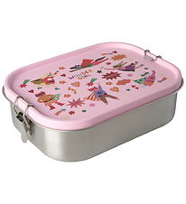 Rice Madkasse - Rustfrit Stål - Stor - m. 2 Rum - Hero/Pink