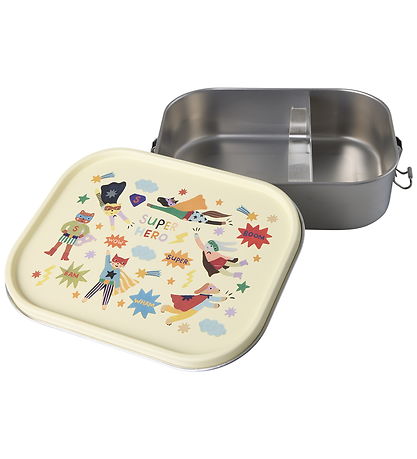 Rice Madkasse - Rustfrit Stål - Stor - m. 2 Rum - Hero/Cream