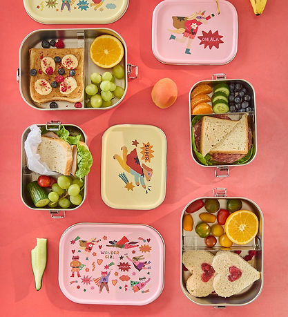 Rice Madkasse - Rustfrit Stål - Stor - m. 2 Rum - Hero/Cream