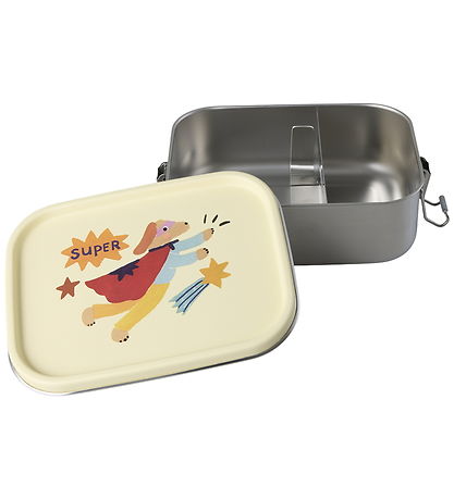 Rice Madkasse - Rustfrit Stål - Lille - m. 2 Rum - Hero/Cream