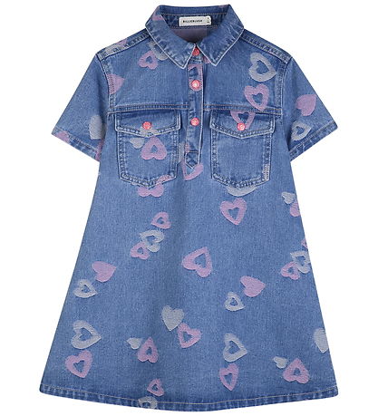Billieblush Kjole - Denim - Denim Blue m. Hjerter