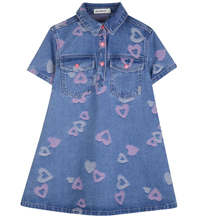 Billieblush Kjole - Denim - Denim Blue m. Hjerter