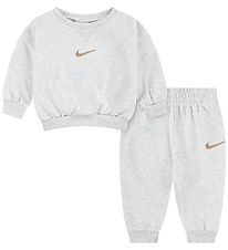 Nike Sweatsæt - Crew - Birch Heather