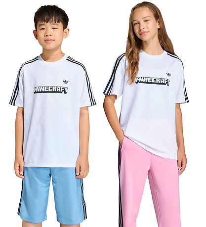 adidas Originals T-shirt - Loose - Minecraft - Hvid/Sort
