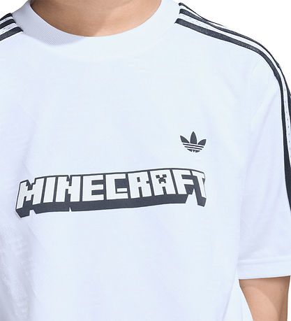 adidas Originals T-shirt - Loose - Minecraft - Hvid/Sort