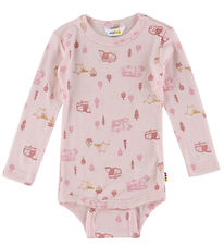 Joha Body l/æ - Uld - Lyserød m. Camping