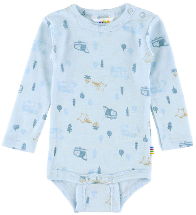 Joha Body l/æ - Uld - Lyseblå m. Camping