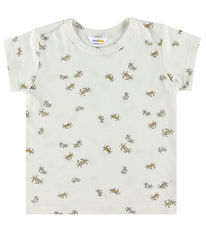 Joha T-shirt - Uld/Silke - Off White m. Krabber