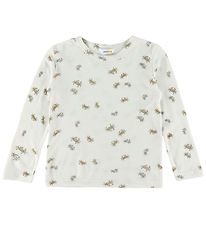 Joha Bluse - Uld/Silke - Off White m. Krabber