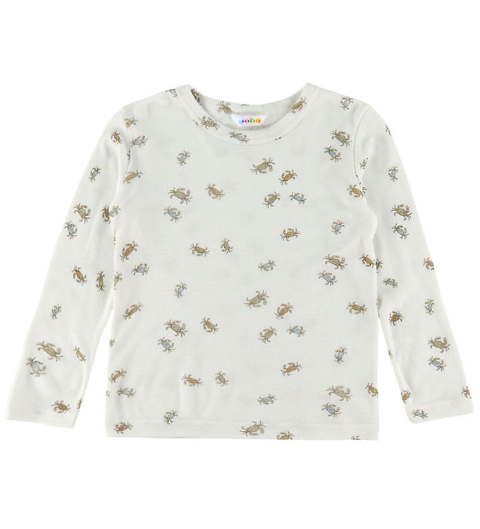 Joha Bluse - Uld/Silke - Off White m. Krabber