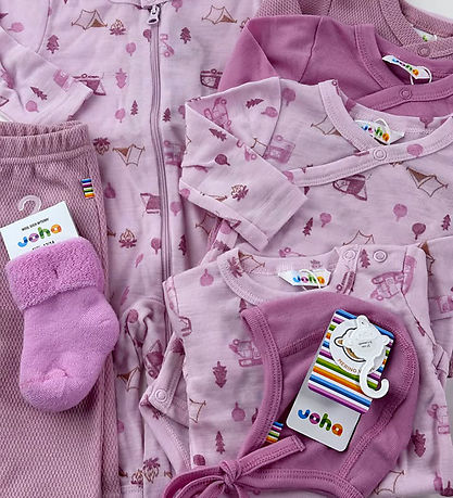 Joha Slå-om Body l/æ - Uld - Lyserød