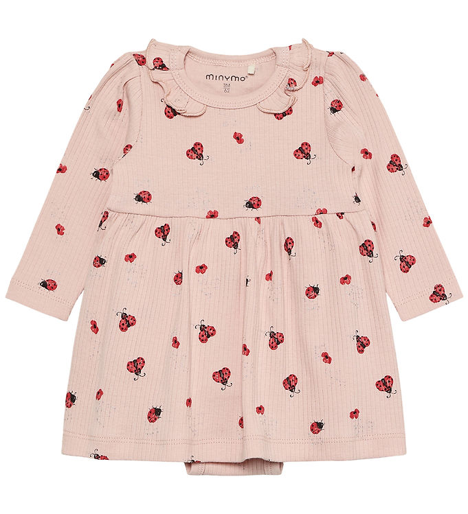 Minymo Kjolebody l/æ - Rib - Peach Whip m. Mariehøns billede