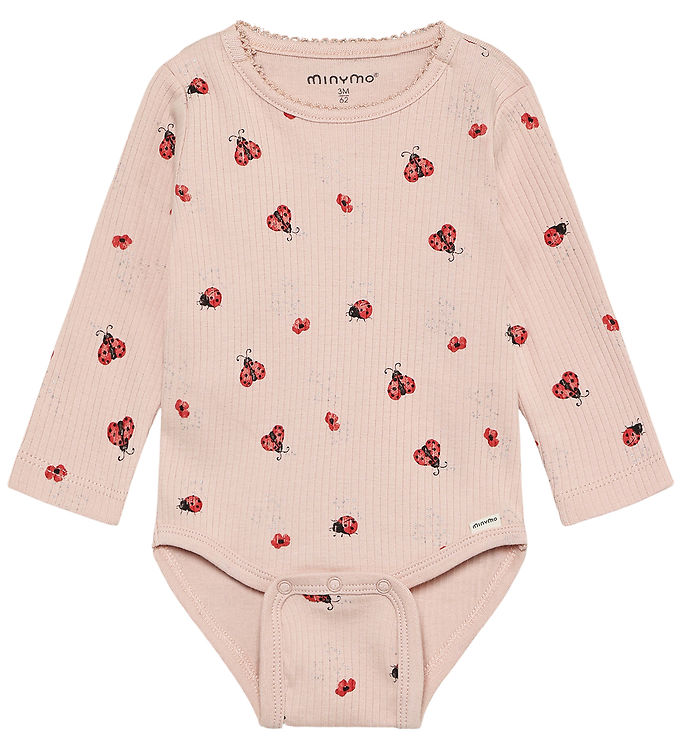 Minymo Body l/æ - Rib - Peach Whip m. Mariehøns billede