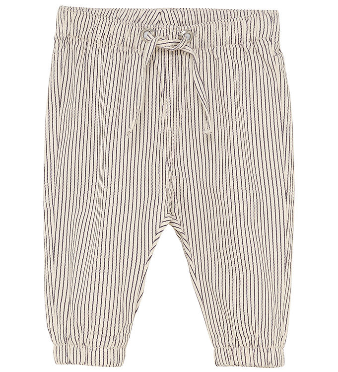 Minymo Bukser - White Swan/Navystribet billede