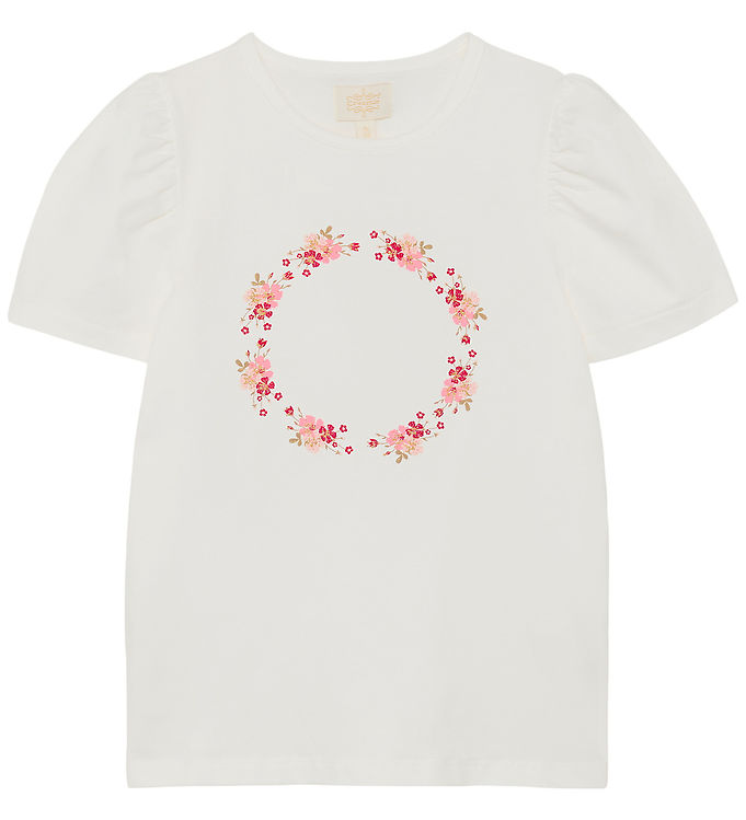 Creamie T-shirt - Rose Smoke m. Blomsterkrans