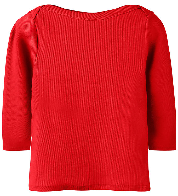 LMTD Bluse - Boatneck- Rib - NlfEnvo - High Risk Red