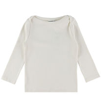 LMTD Bluse - Boatneck - Rib - NlfEnvo - White Alyssum