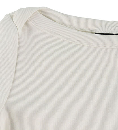 LMTD Bluse - Boatneck - Rib - NlfEnvo - White Alyssum