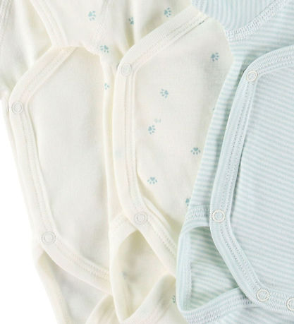 Petit Bateau Body k/æ - 3-pak - Hvid/ Grøn