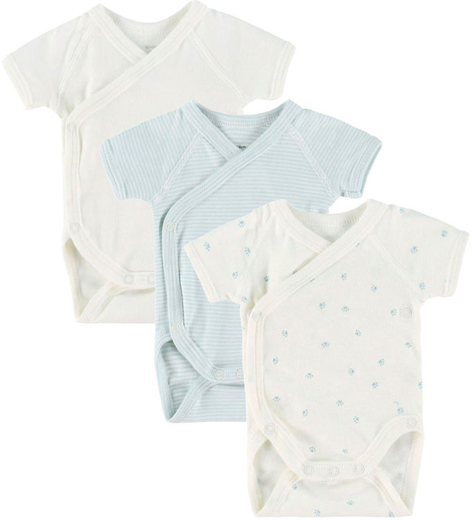 Petit Bateau Body k/æ - 3-pak - Hvid/ Grøn