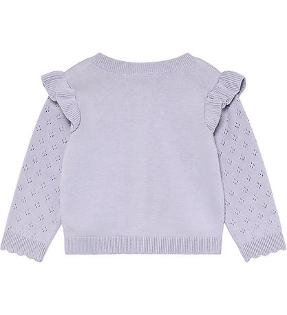 En Fant Cardigan - Strik - Purple Heather m. Hulmønster