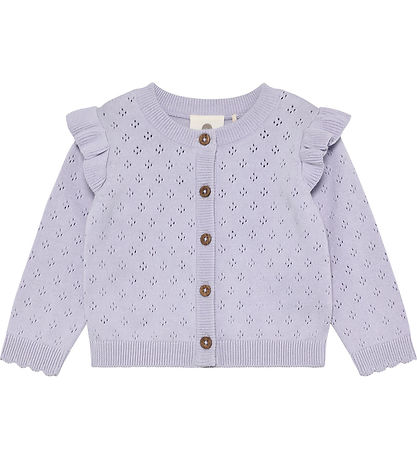 En Fant Cardigan - Strik - Purple Heather m. Hulmønster