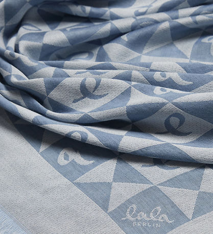 LaLa Berlin Tørklæde - Triangle Tallah - Light Blue Check