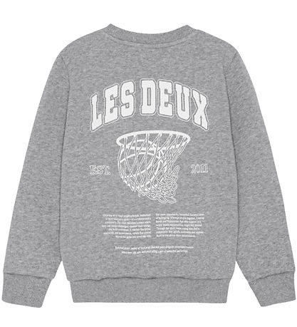 Les Deux Sweatshirt - Hoop - Gråmeleret m. Print