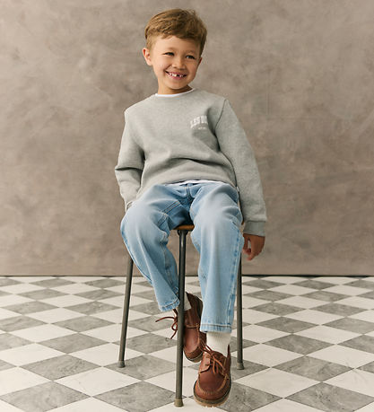 Les Deux Sweatshirt - Hoop - Gråmeleret m. Print