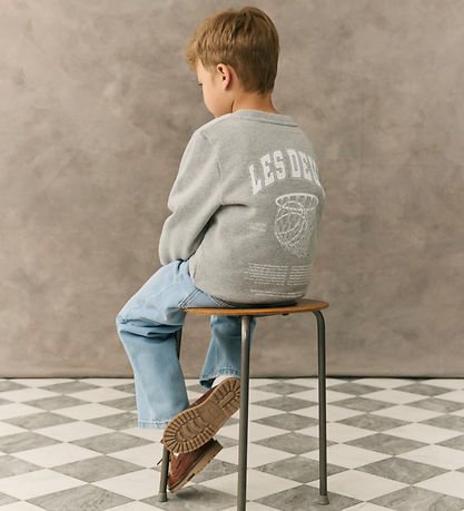 Les Deux Sweatshirt - Hoop - Gråmeleret m. Print