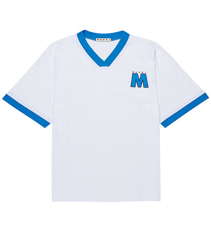Marni T-Shirt - Hvid/Marine Bluette