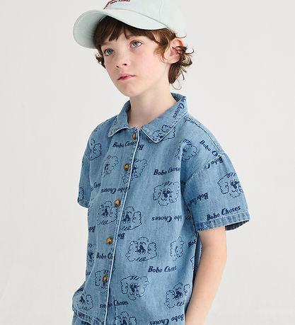 Bobo Choses Denimskjorte K/Æ - Pickle The Dog - Prussian Blue