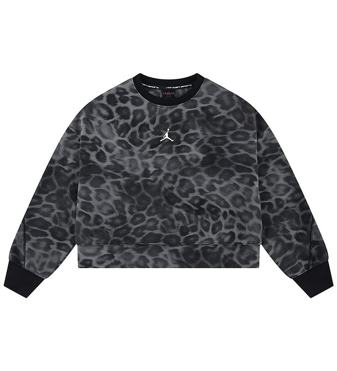 Jordan Bluse - Cropped - Sort m. Leopardprint