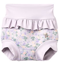 Wheat Blebadebukser m. Flæser - Rita - Purple Light Petunias