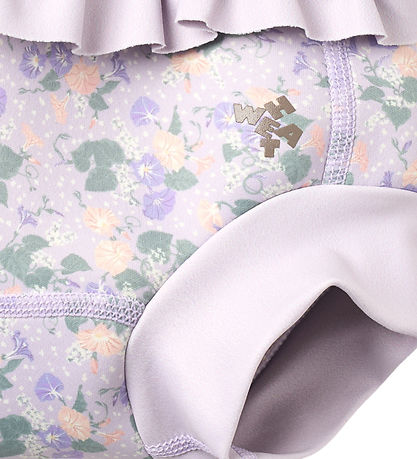 Wheat Blebadebukser m. Flæser - Rita - Purple Light Petunias