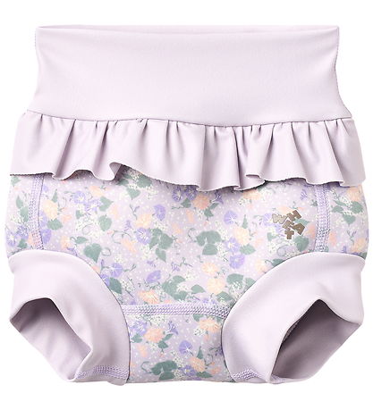 Wheat Blebadebukser m. Flæser - Rita - Purple Light Petunias