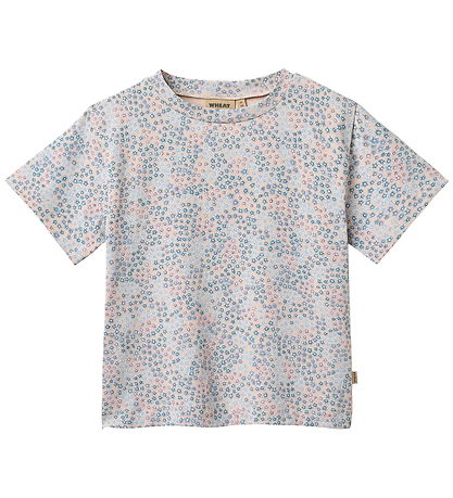Wheat T-shirt - Ella - Powder Blue Flowers