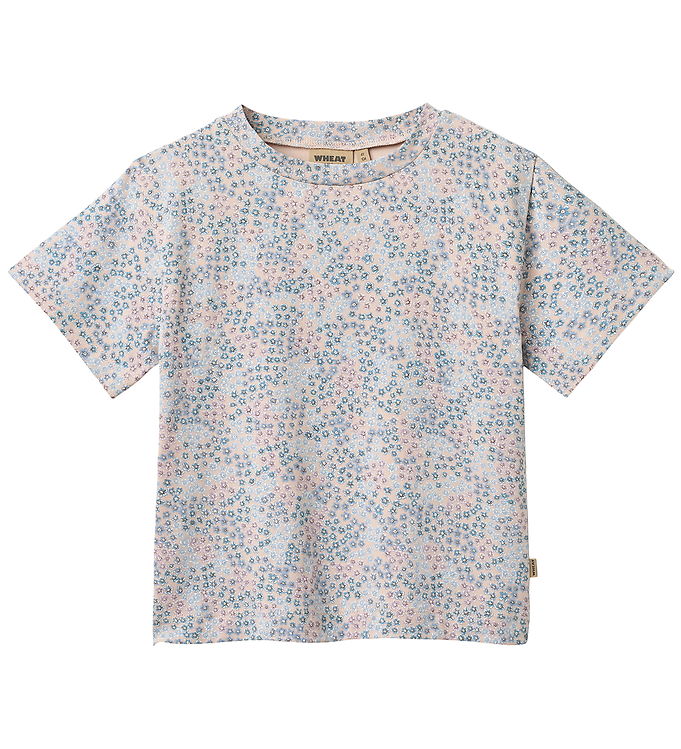 Wheat T-shirt - Ella - Powder Blue Flowers