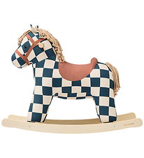 Kids Concept Rocking Horse - Mio - White/Black/Brown